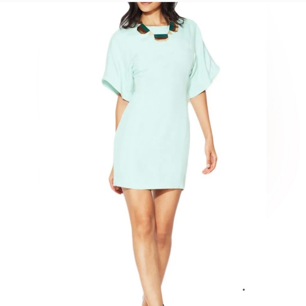 Rebecca Minkoff Silk Mini Dress Navy Blue Sz 2 - Picture 4 of 16